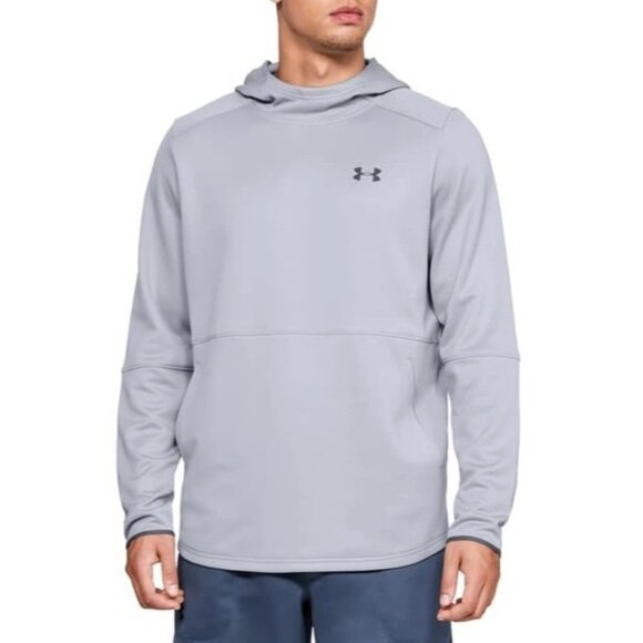 Under Armour Mens Hoodie Sweatshirt Light Gray High Neck Size Small - Picture 1 of 9